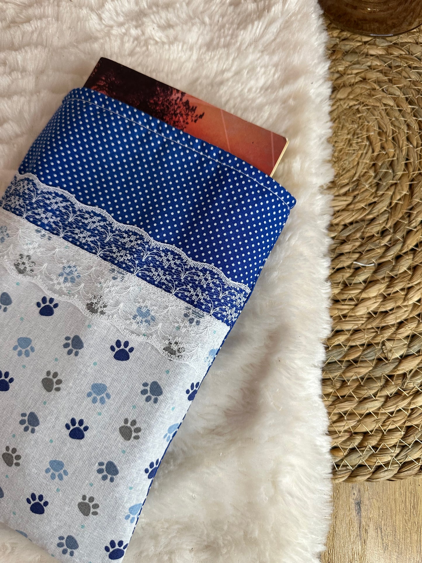 Pochette à livre Adrianna - « Animaux » Bleue
