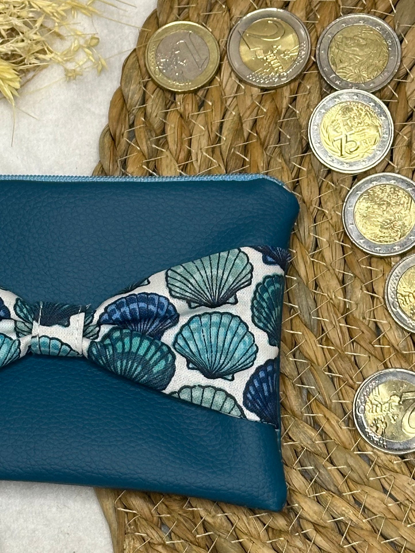 Porte monnaie Lila - « Coquillages » Bleu