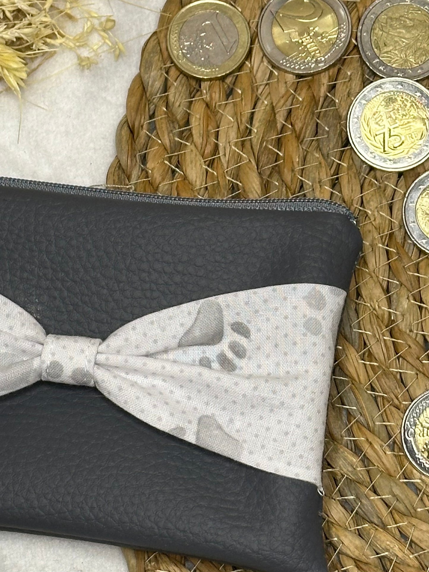 Porte monnaie Lila - « Animaux » Gris