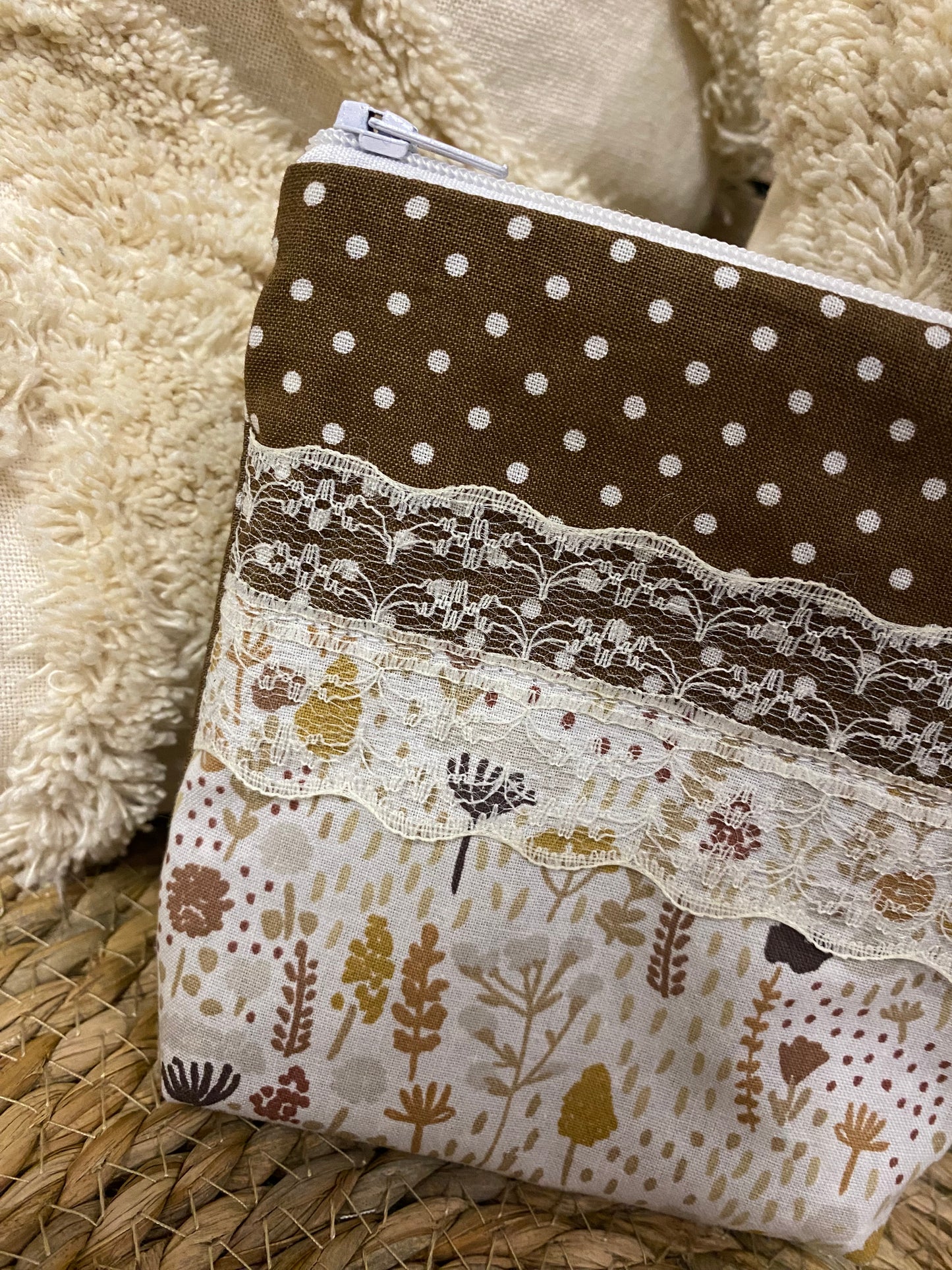 Trousse Ivana - « Plantes » Marron