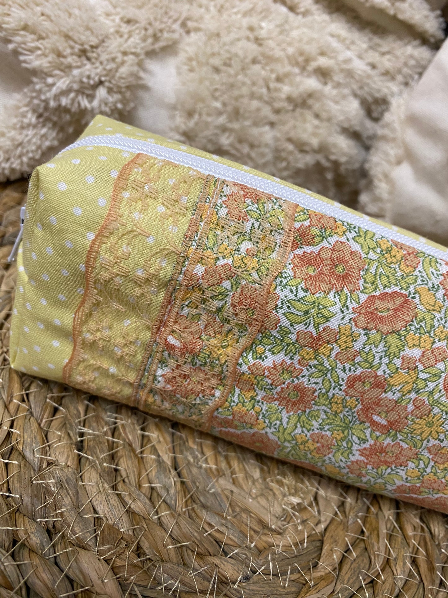 Trousse Serena - « Fleurs » Jaune