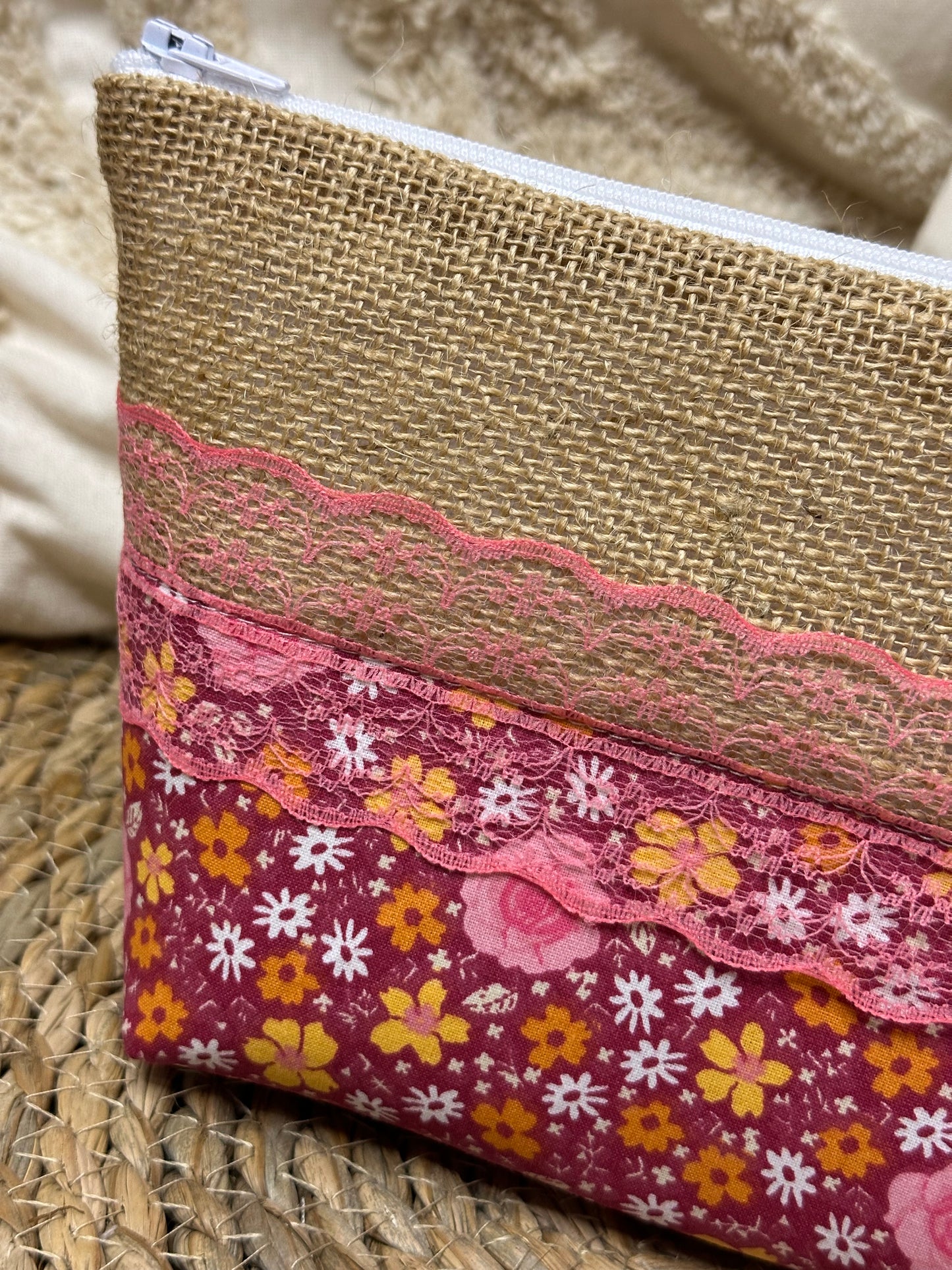 Trousse Bella - « Fleurs » Rose