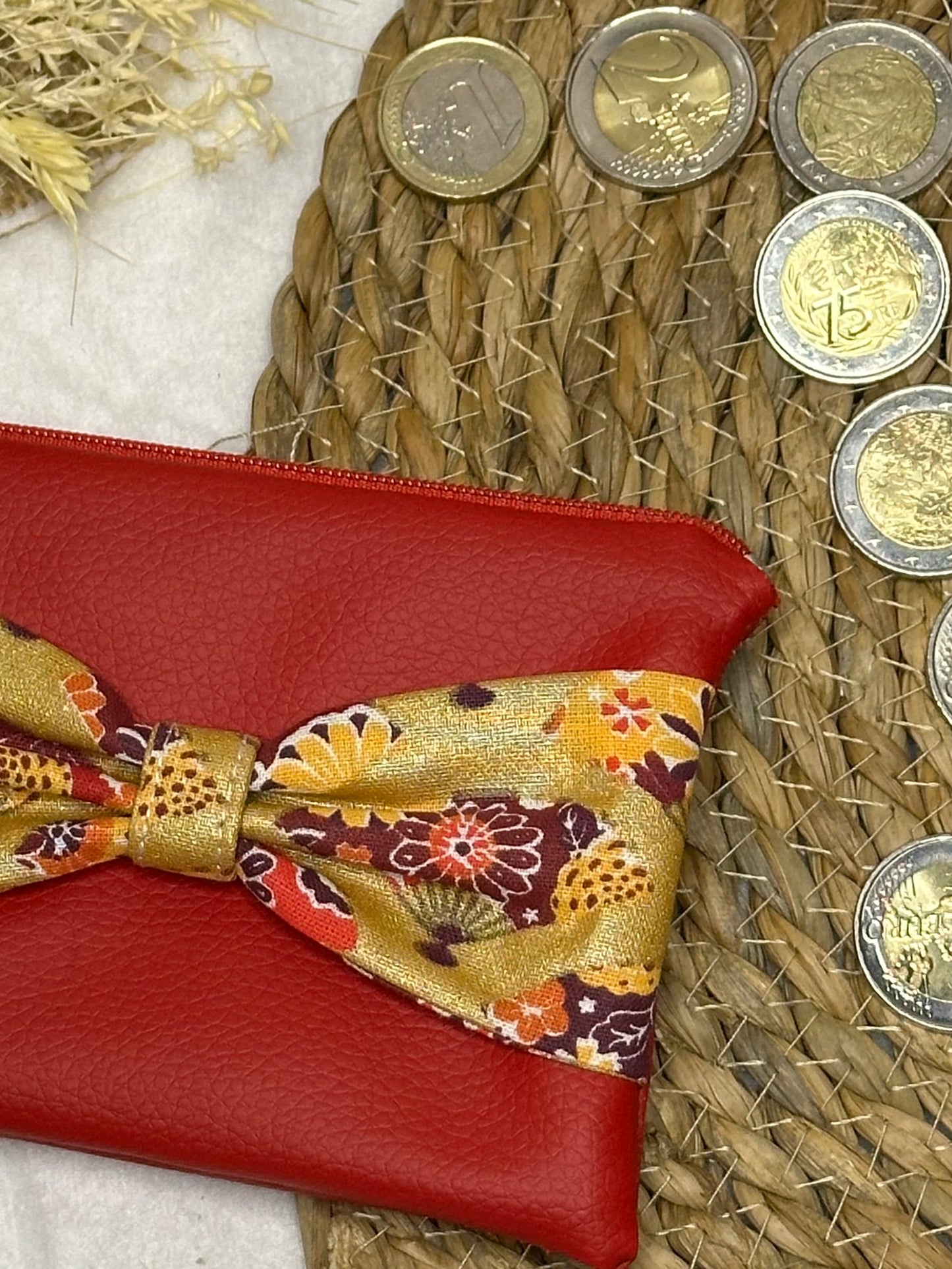 Porte monnaie Lila - « Éventails » Rouge