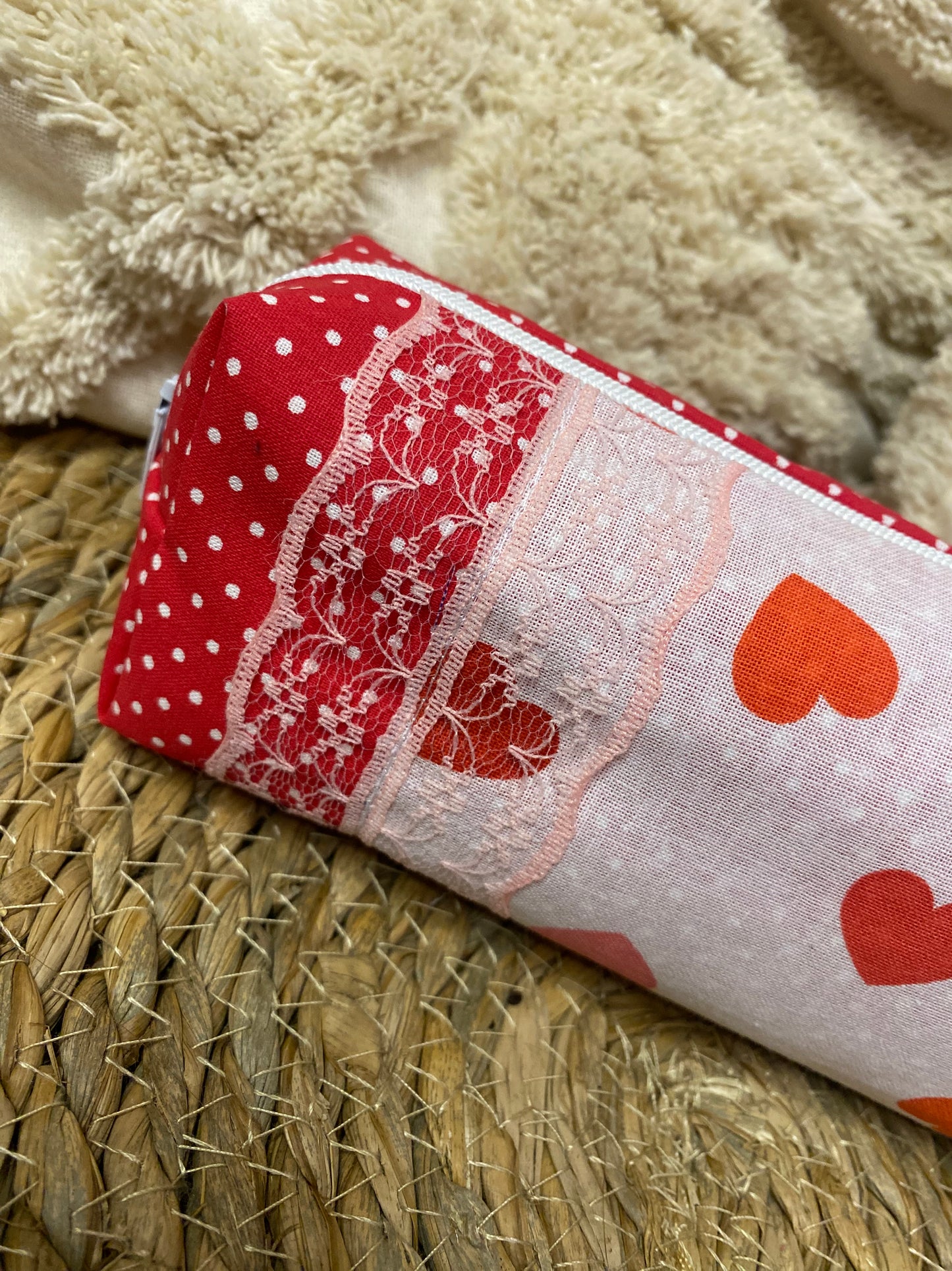 Trousse Serena - « Coeurs » Rouge