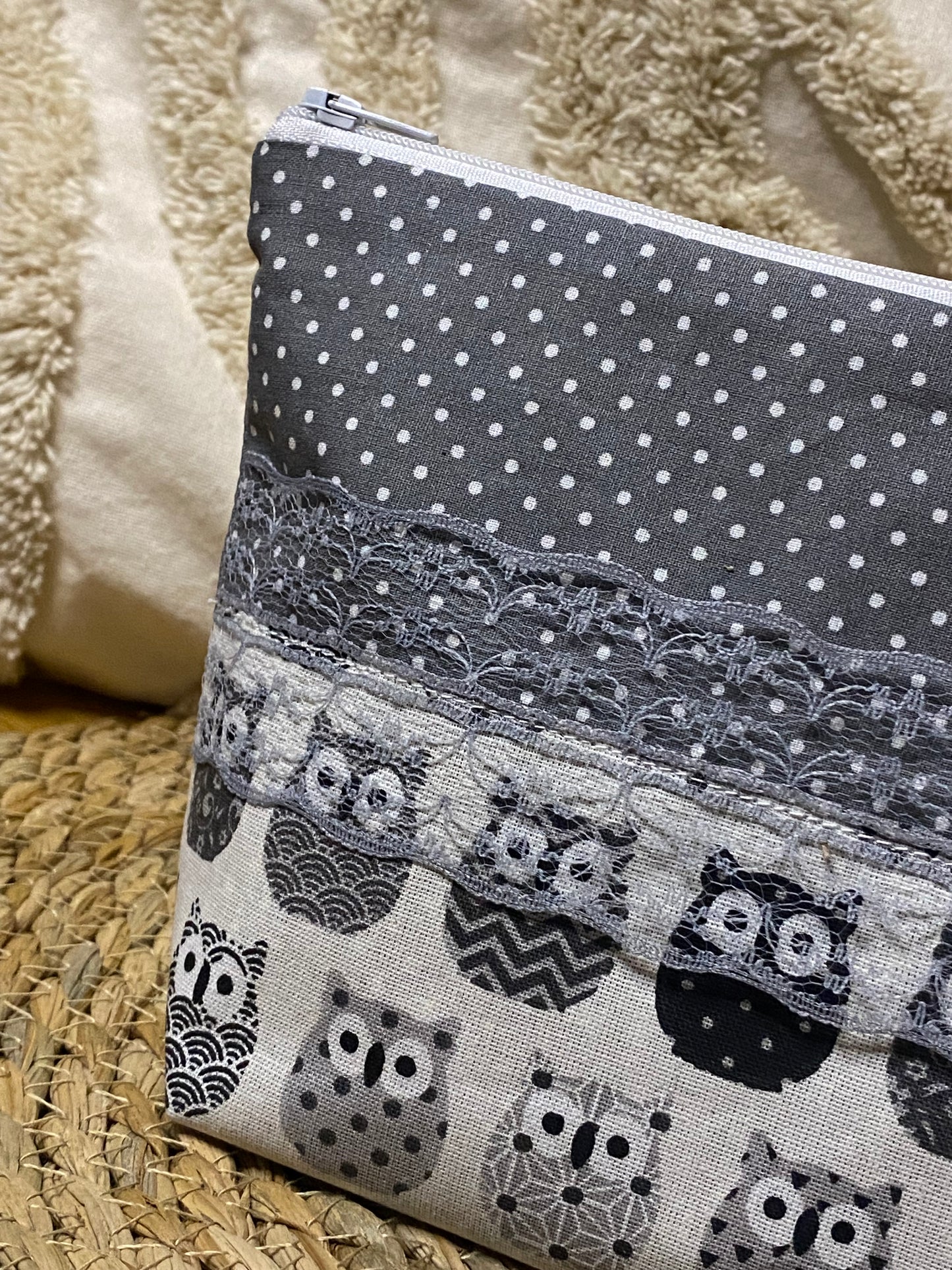 Trousse Amélia - « Animaux » Grise