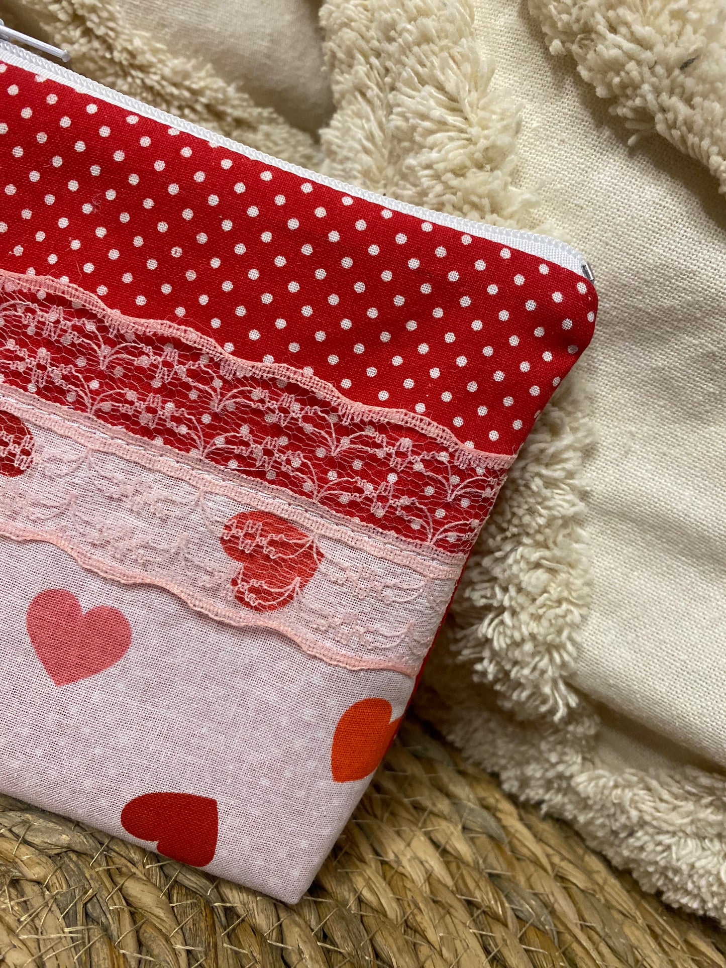 Trousse Ivana - « Coeurs » Rouge