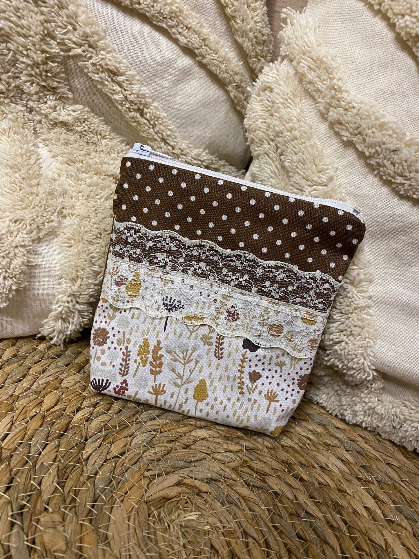 Trousse Ivana - « Plantes » Marron