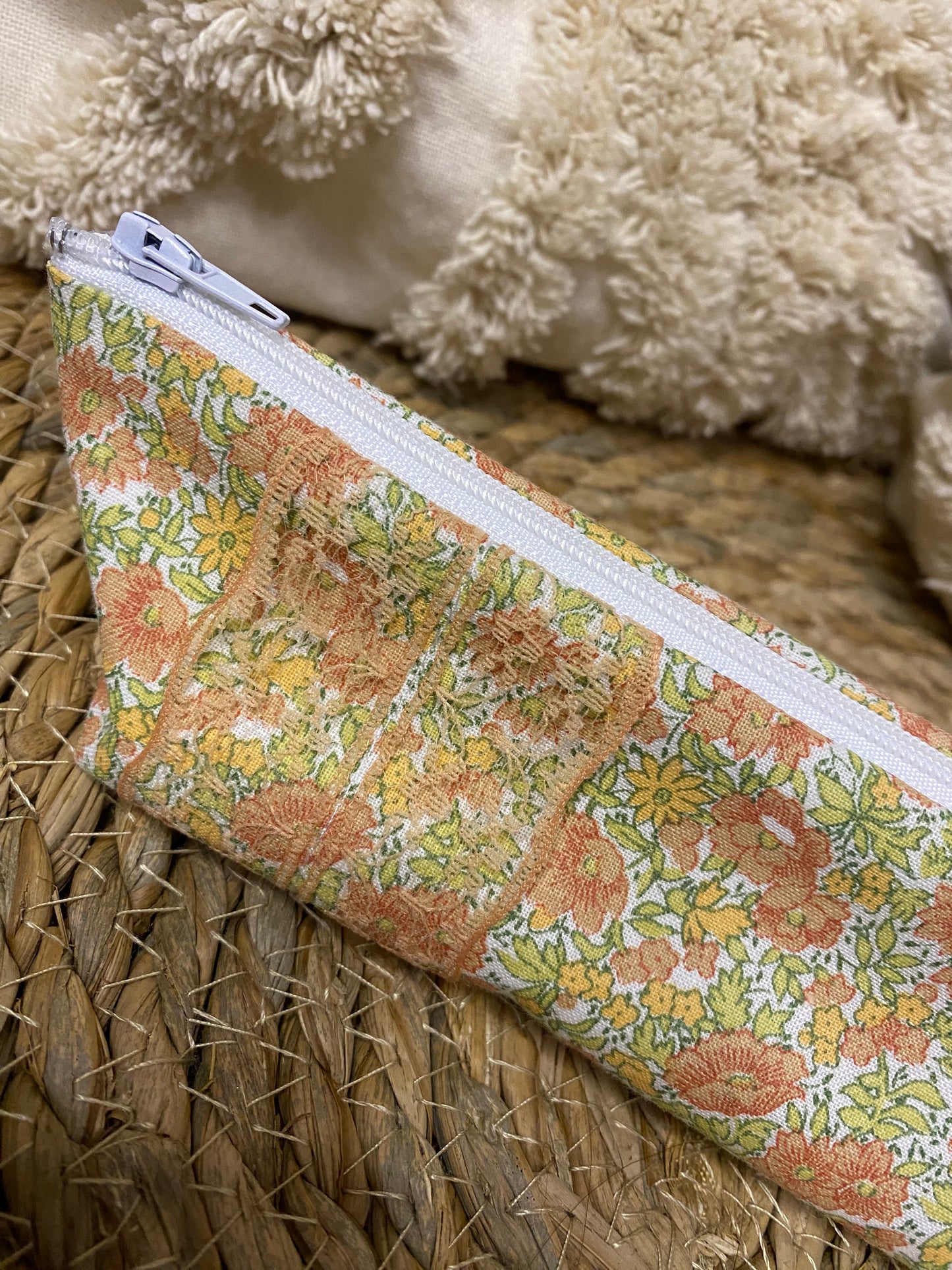 Trousse Olivia - « Fleurs » Jaune