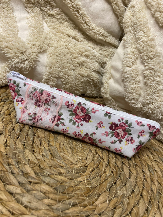 Trousse Olivia - « Fleurs » Rose