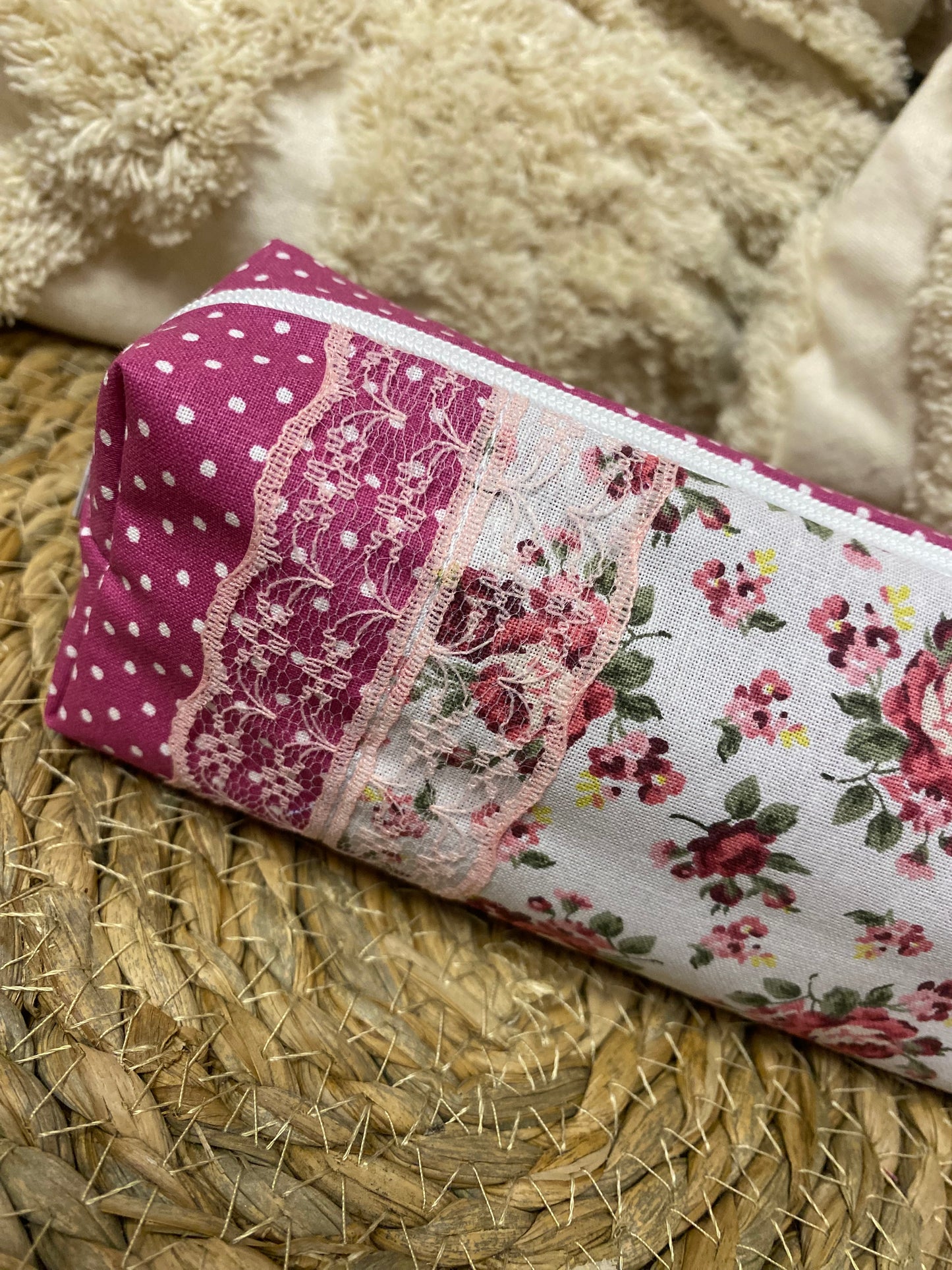 Trousse Serena - « Fleurs » Rose