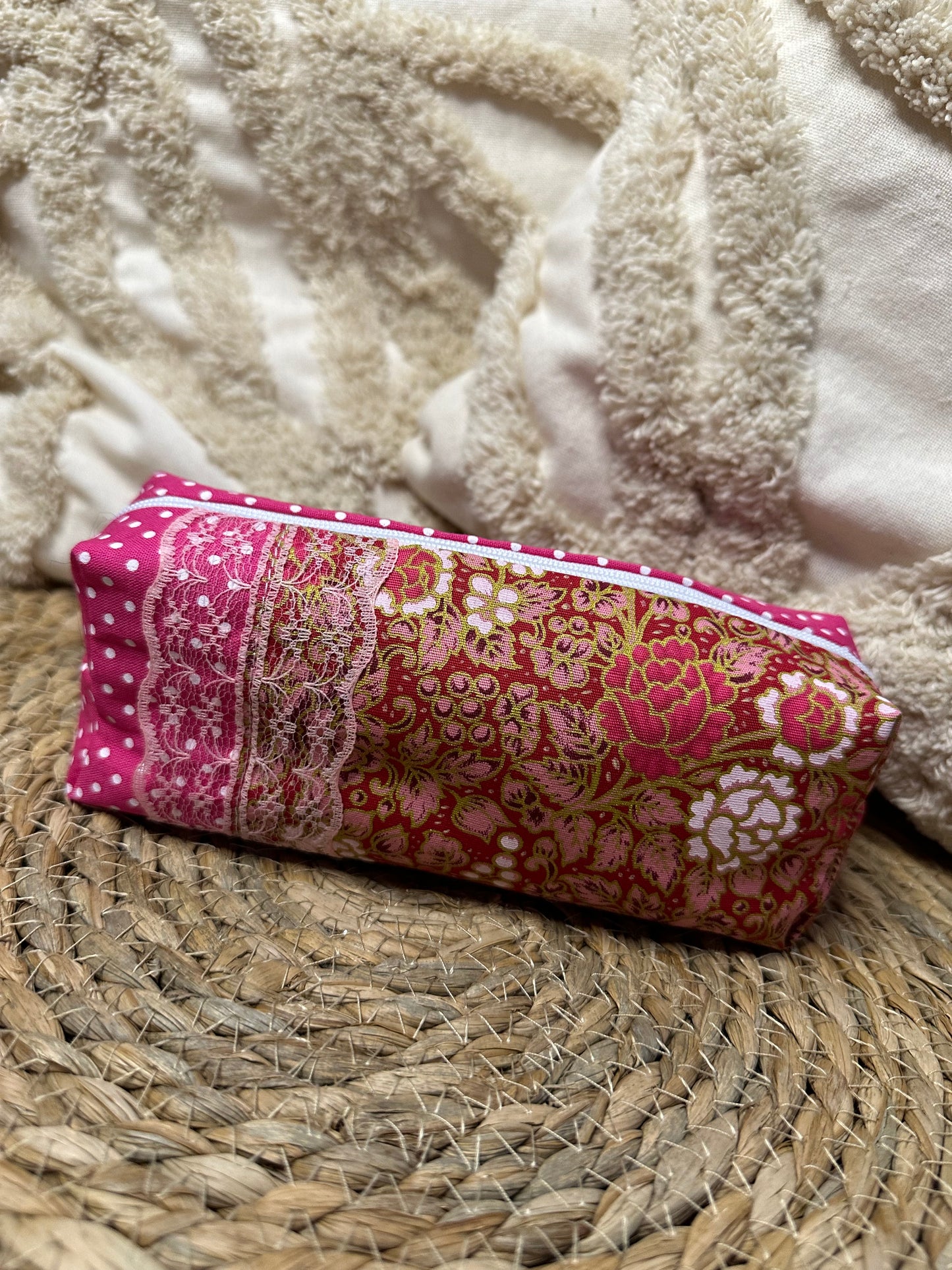 Trousse Serena - « Fleurs » Rose