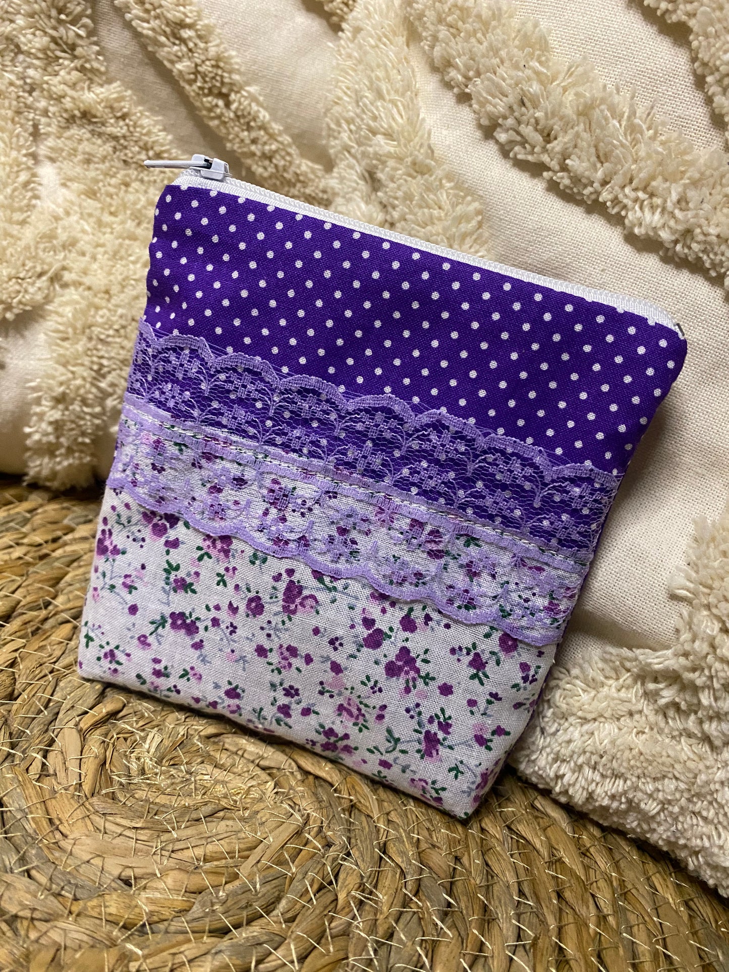 Trousse Ivana - « Fleurs » Violette