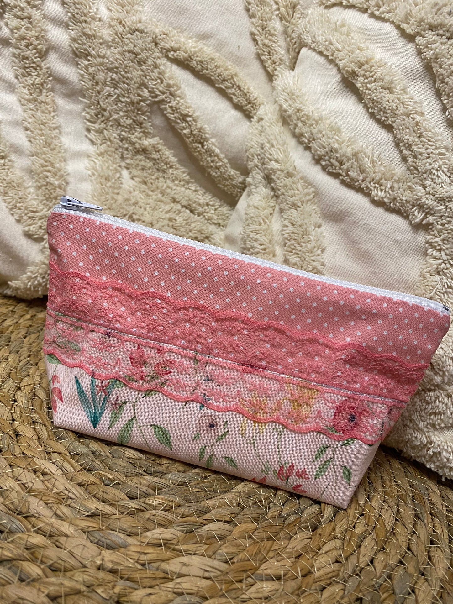 Trousse Virginia - « Fleurs » Rose