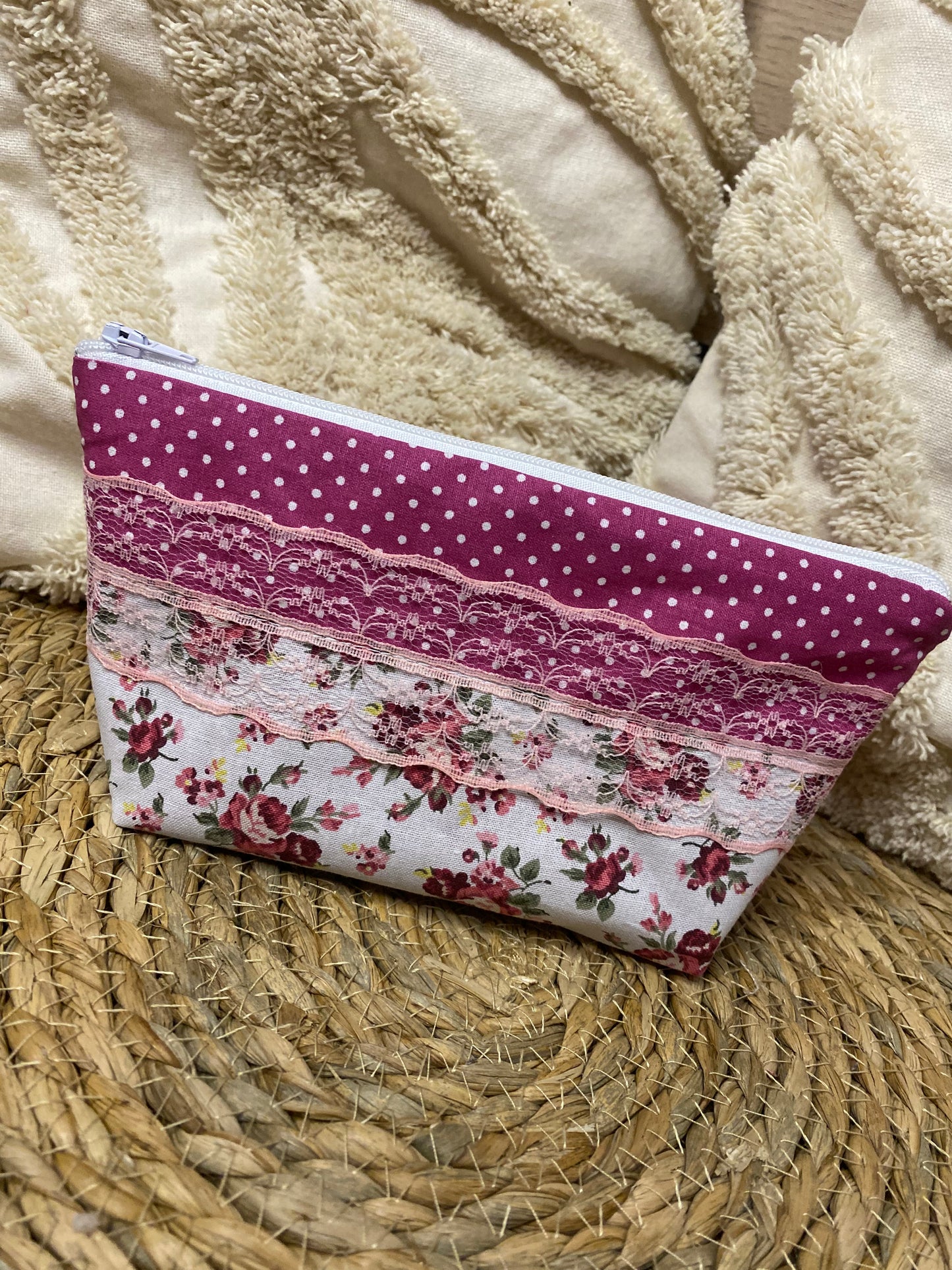 Trousse Virginia - « Fleurs » Rose