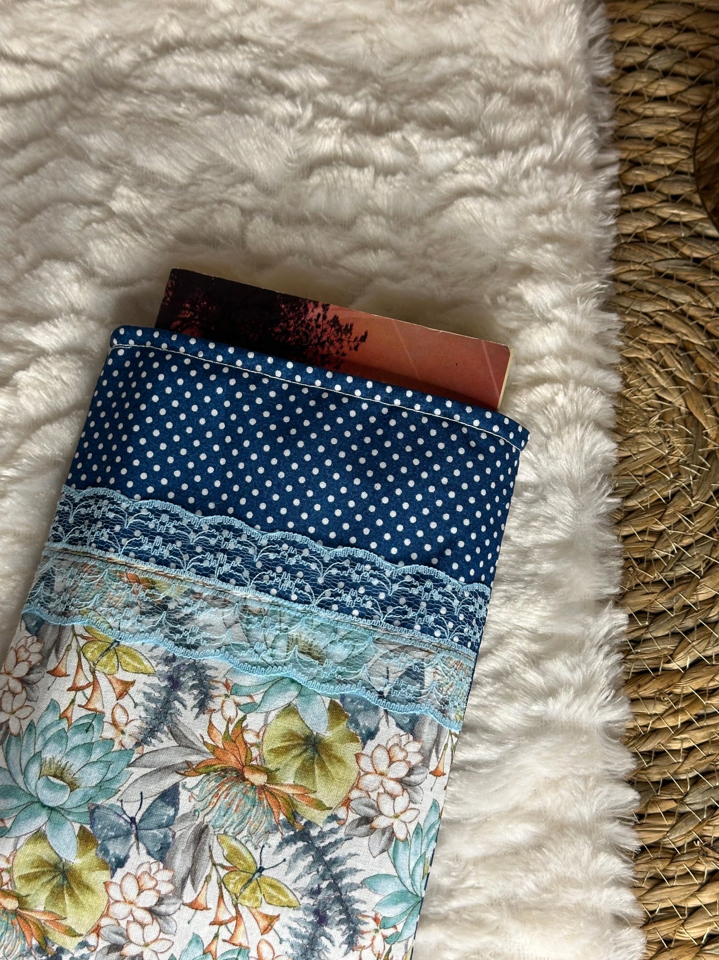 Pochette à livre Adrianna - « Plantes » Bleue