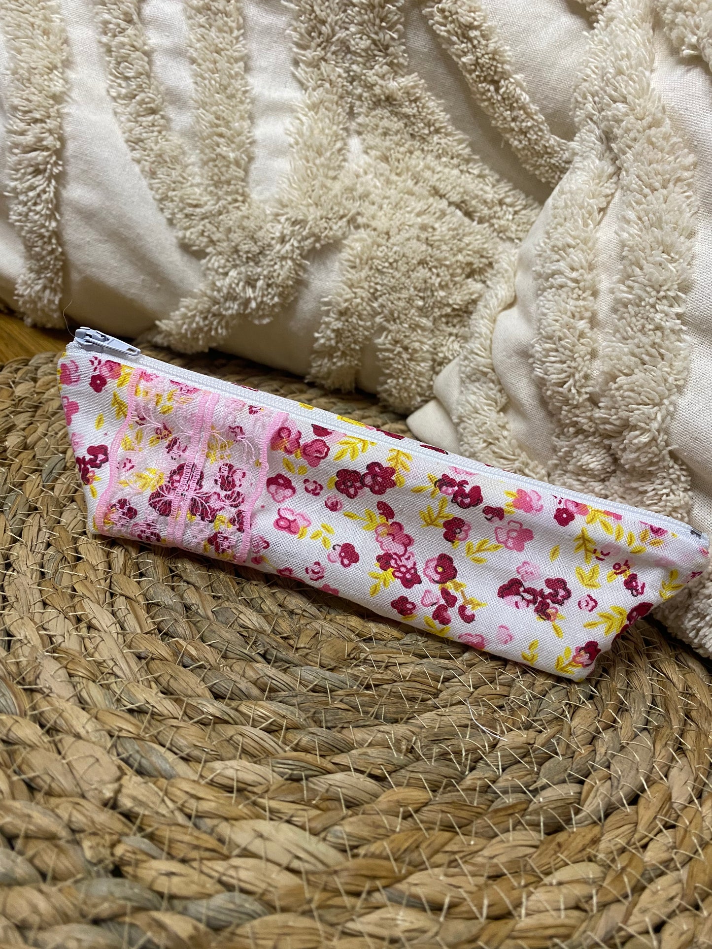 Trousse Olivia - « Fleurs » Rose