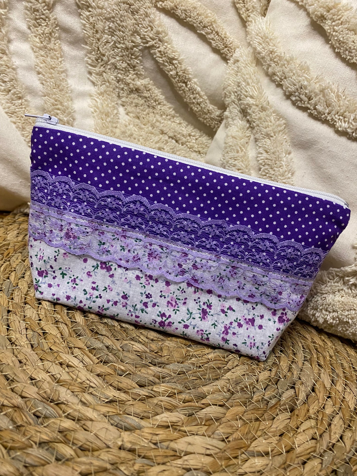 Trousse Virginia - « Fleurs » Violette