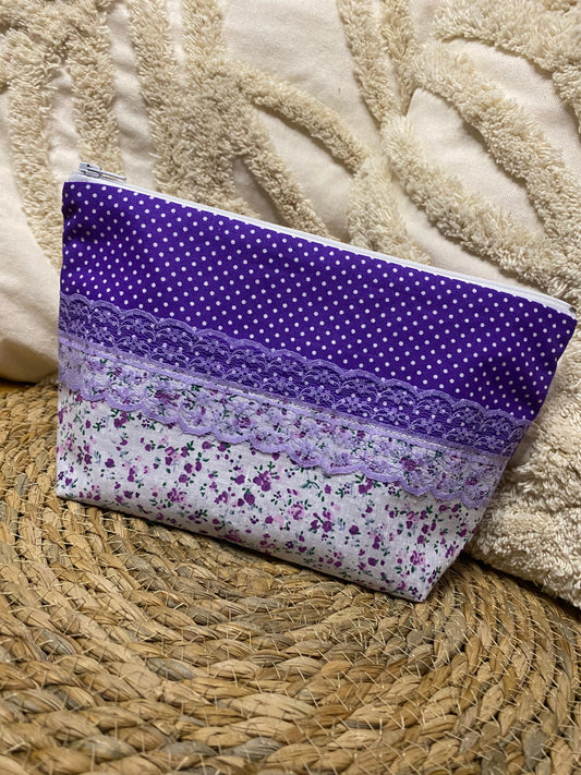 Trousse Amélia - « Fleurs » Violette