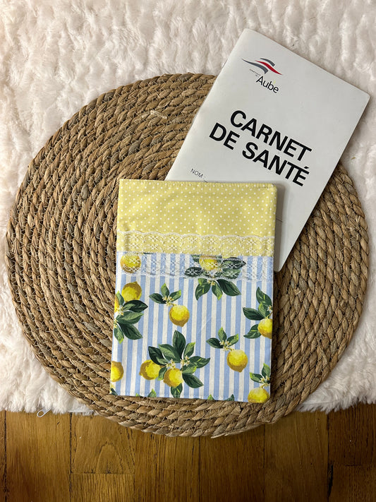 Protège carnet de santé Angela - « Food » Jaune et Bleu