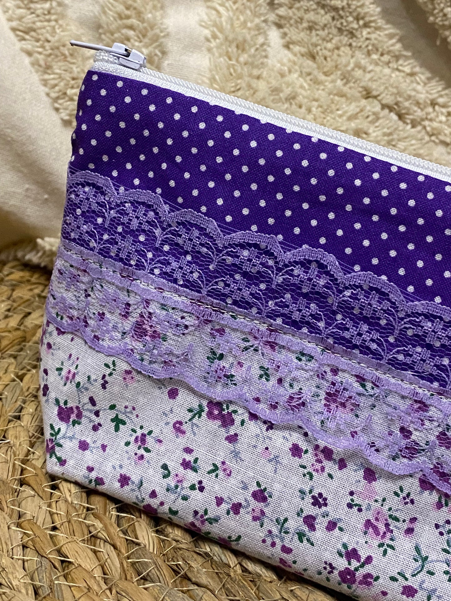 Trousse Virginia - « Fleurs » Violette