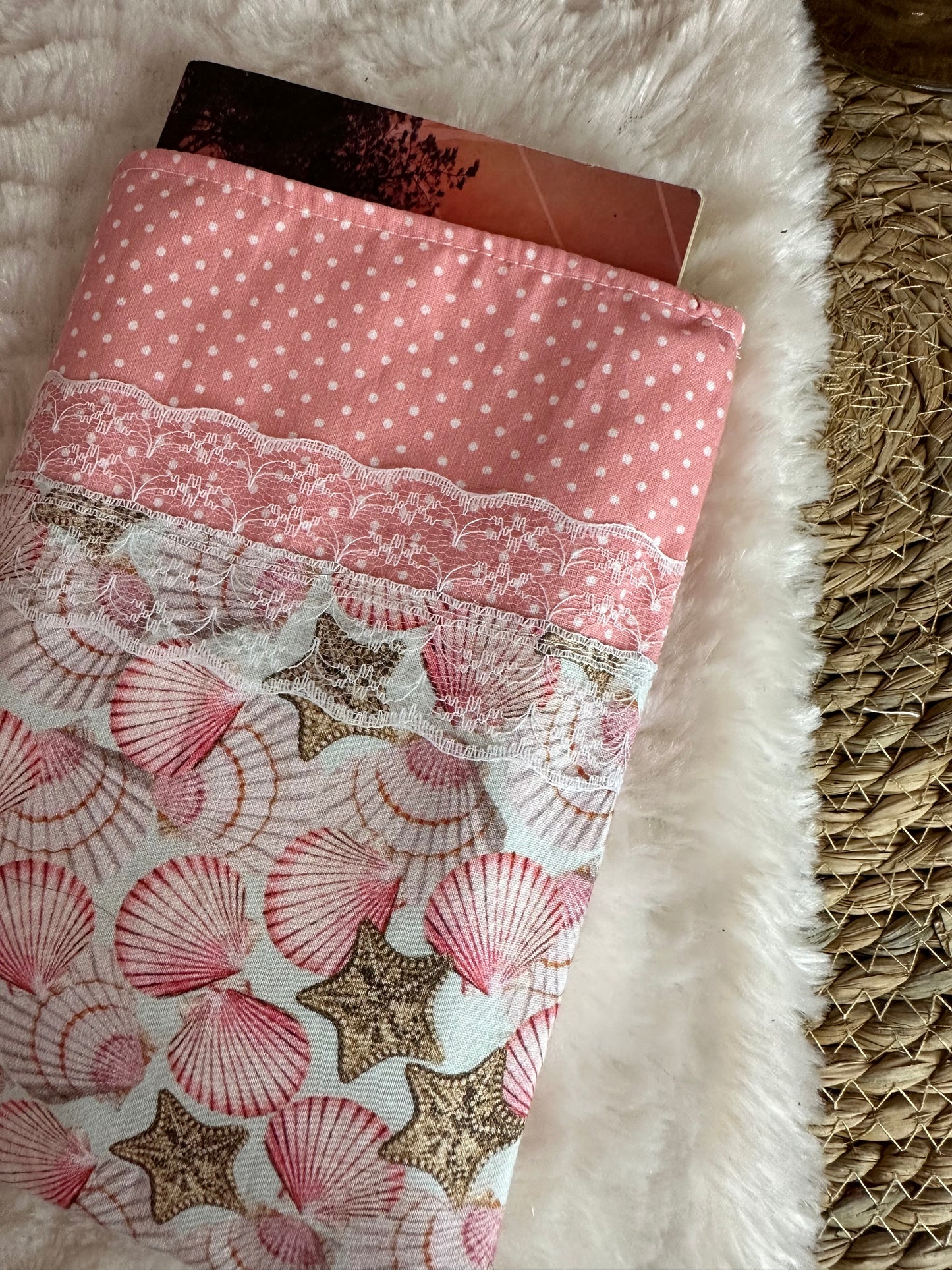 Pochette à livre Adrianna - « Coquillage » Rose