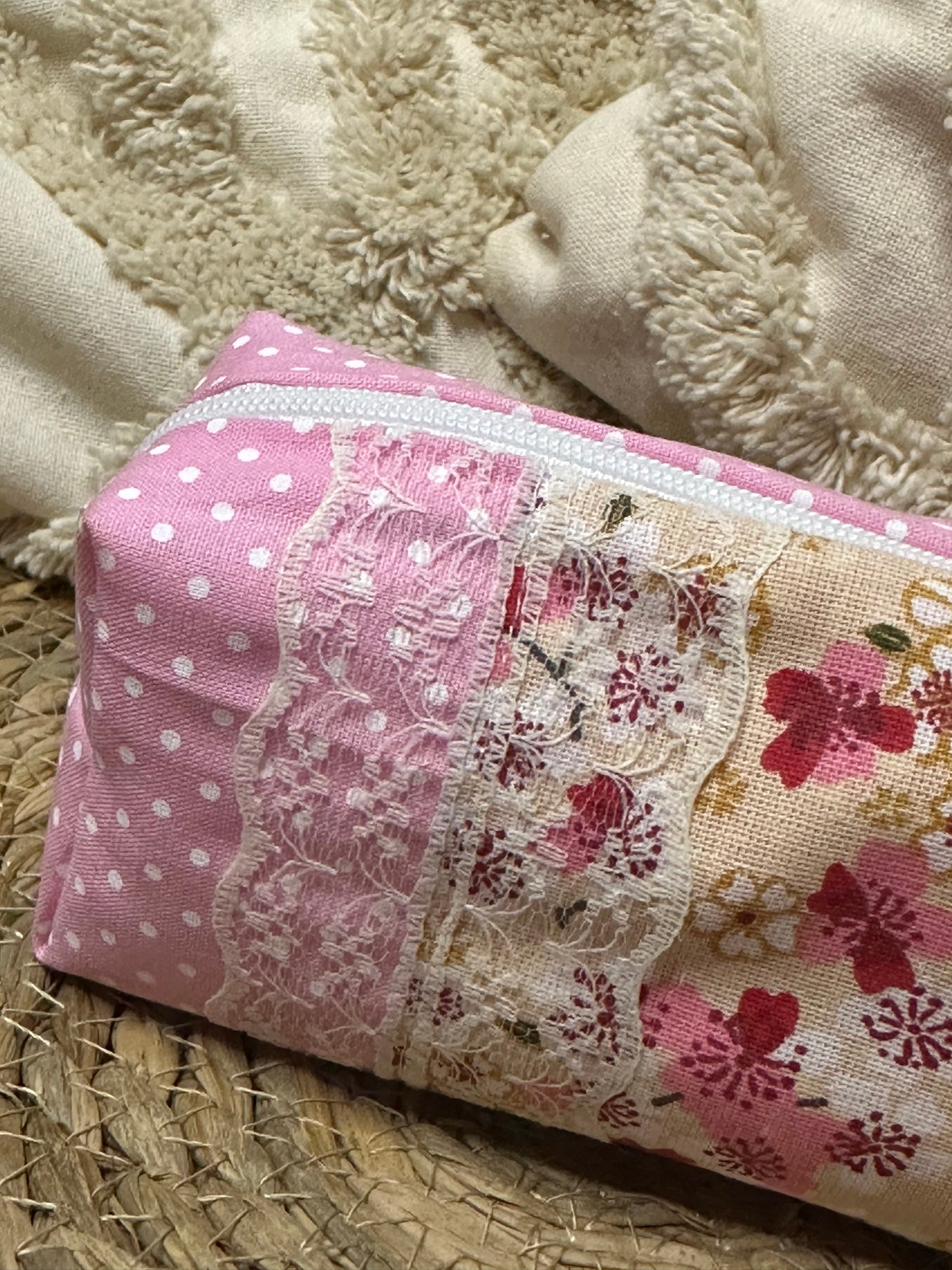 Trousse Serena - « Fleurs » Rose et Jaune