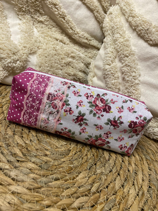 Trousse Serena - « Fleurs » Rose