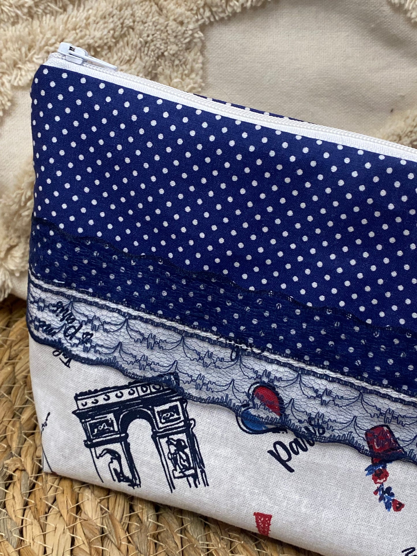 Trousse Amélia - « Paris » Bleu marine