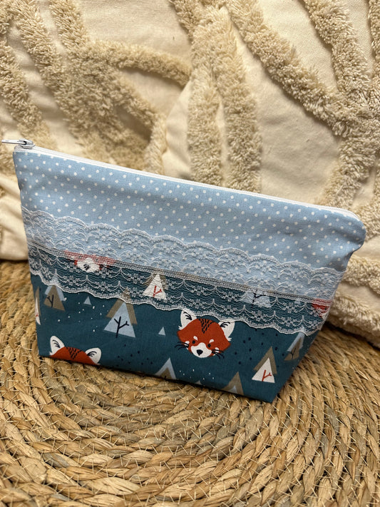 Trousse Amélia - « Animaux » Bleue