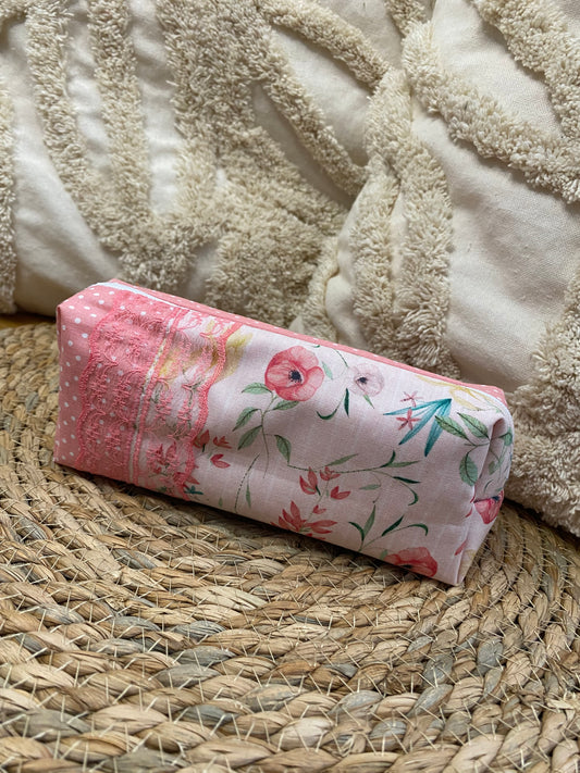 Trousse Serena - « Fleurs » Rose