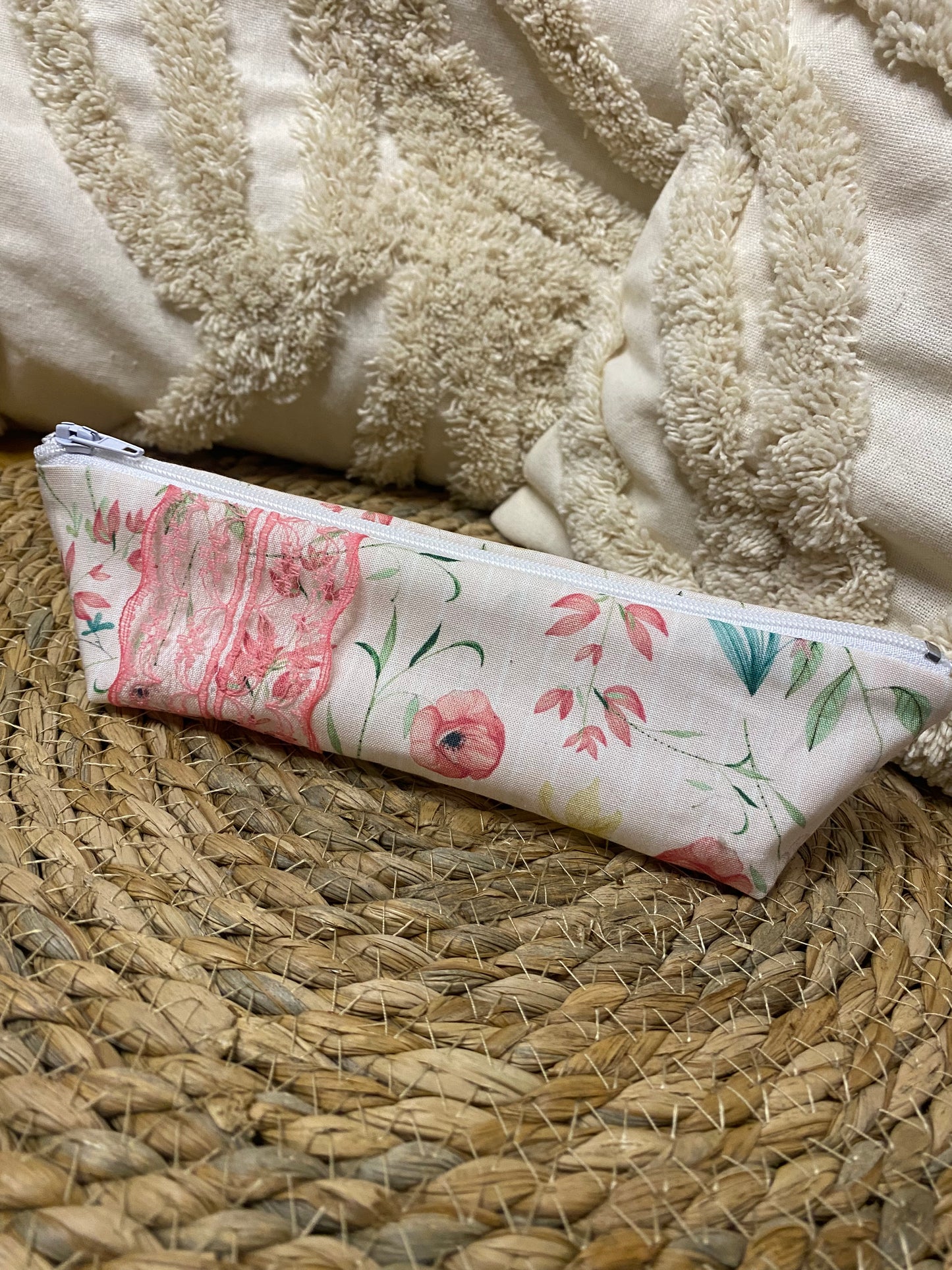 Trousse Olivia - « Fleurs » Rose